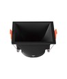 GU10 inbouwspot - Zwart, vierkant, PC kunststof, IP20, Gat: 83x83 mm, Afm: 93x93 mm