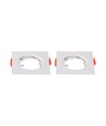Spot encastrable GU10, carré - Blanc, plastique PC, IP20, sans source lumineuse