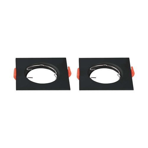 Lot de 2 spots GU10/MR16 - Sans source lumineuse, Noir, Trou: Ø6,1cm Dim: 8,1x8,1cm