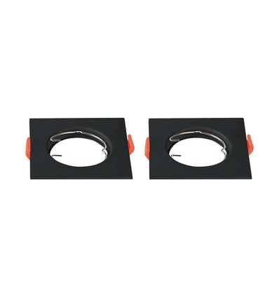 Lot de 2 spots encastrables GU10/MR16, sans source lumineuse, noir, perçage : Ø6,1cm dimensions : 8,1x8,1cm