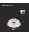 GU10 inbouwspot - Rond, wit/wit, IP20, Gat: Ø7,2 cm, Afmeting: Ø8,5 cm
