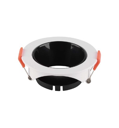 GU10 lamp - ronde witte rand, zwarte reflector