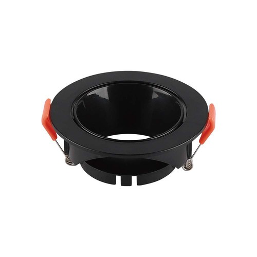 Downlight GU10/MR16 avec réflecteur noir - Sans source lumineuse, Noir, Perçage : Ø7,2 cm, dimensions : Ø8,5 cm