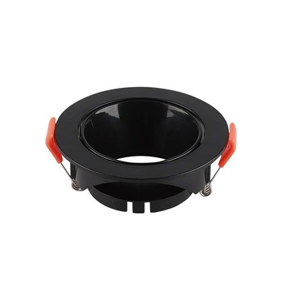 Downlight GU10/MR16 avec réflecteur noir - Sans source lumineuse, Noir, Perçage : Ø7,2 cm, dimensions : Ø8,5 cm
