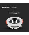Spot encastrable GU10 - Blanc avec chrome, rond, Ø8,5 cm, trou: Ø7,2 cm, sans source lumineuse