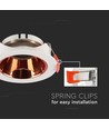 Spot encastrable GU10 - Rond, blanc avec réflecteur rose gold, IP20, trou: Ø7,2 cm, dim: Ø8,5 cm