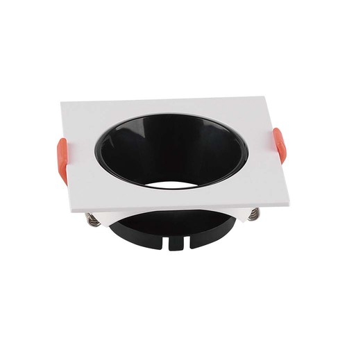 GU10/MR16 Downlight met zwarte reflector - Zonder lichtbron, Zwart, Zaagmaat: Ø7,2 cm, Afmetingen: 8,5x8,5 cm