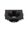 Spot encastrable GU10 - Carré, cadre et réflecteur noirs, IP20, Trou: Ø7,2 cm, 8,5x8,5 cm, sans source lumineuse