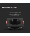 Spot encastrable GU10 - Carré, cadre et réflecteur noirs, IP20, Trou: Ø7,2 cm, 8,5x8,5 cm, sans source lumineuse