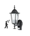 Applique murale E27 avec capteur - IP44 extérieur, noir, sans source lumineuse