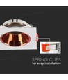 Spot encastrable GU10 - Carré, blanc avec réflecteur rose gold, PC plastique, trou: Ø7,2 cm, 8,5 x 8,5 cm, IP20 intérieur