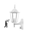 V-Tac witte wandlamp met sensor - IP44 buiten, E27 fitting, zonder lichtbron