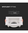 Spot encastrable GU10 - Carré, blanc, 102x102 mm, perçage : 95x95 mm, IP20, sans source lumineuse