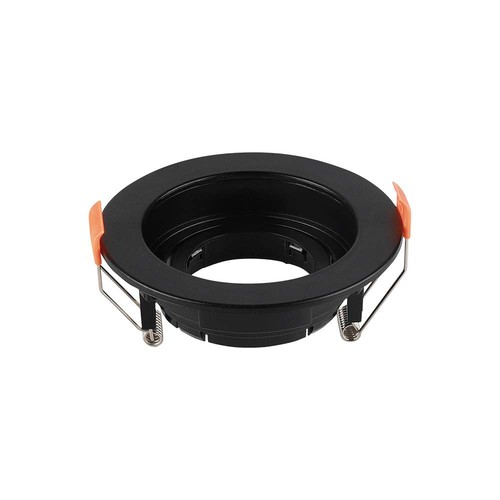 GU10 indbygningsspot - Rund, sort, PC plast, inde/ude, hul: Ø8,5 cm, mål: Ø10,2 cm