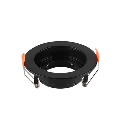 Spot encastrable GU10 - Rond, noir, plastique PC, intérieur/extérieur, trou: Ø8,5 cm, dim: Ø10,2 cm