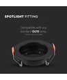 Spot encastrable GU10 - Rond, noir, plastique PC, intérieur/extérieur, trou: Ø8,5 cm, dim: Ø10,2 cm