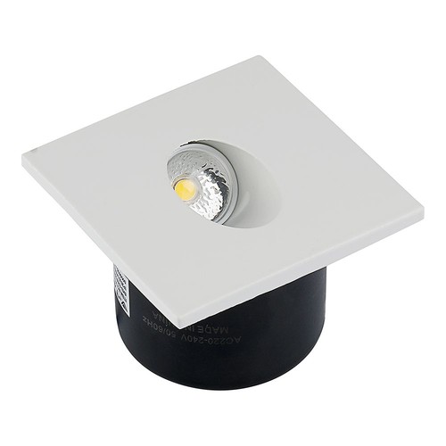 3W vierkante LED inbouwspot voor trappen - 4000K, 270lm, gat: 62mm, afm: 80x80mm