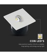 3W kvadratisk LED infälld spot för trappor - 4000K, 270lm, hål: 62mm, mått: 80x80mm
