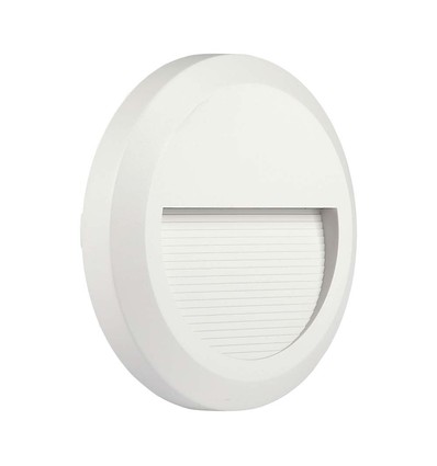 2W rund LED trappespots - Hvit, 3000K, IP65, innendørs og utendørs
