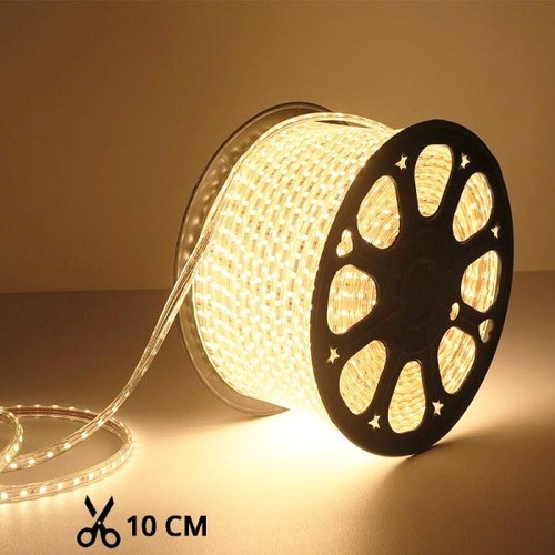 5m 10W/m vanntett LED-stripe (Type X-2) - 230V, IP67, 1300lm/m