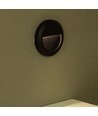2W LED vegglampe til trapper - Rund, sort, 3000K, 80lm, Ø15cm, inne / ute