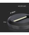 Applique murale LED 2W pour escaliers - Ronde, noir, 3000K, 80lm, Ø15cm, intérieur / extérieur