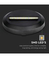 Applique murale LED 2W pour escaliers - Ronde, noir, 3000K, 80lm, Ø15cm, intérieur / extérieur