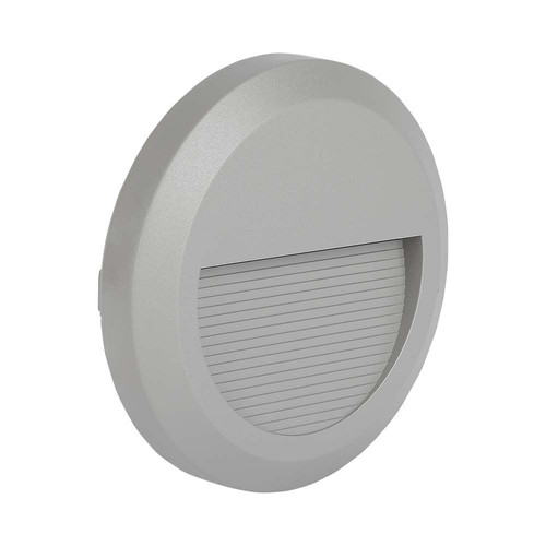 Borne LED / éclairage d'escalier 2W Ø15cm - Rond, gris, IP65, 3000K, source lumineuse incl.