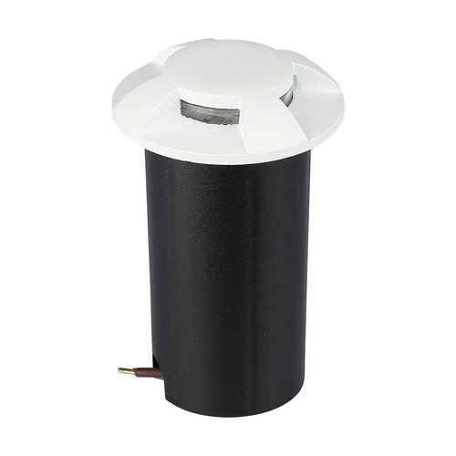 1W LED markspot / trappbelysning, 12V - IP67, 3000K, Ø60mm, svart, hål: Ø4,3cm