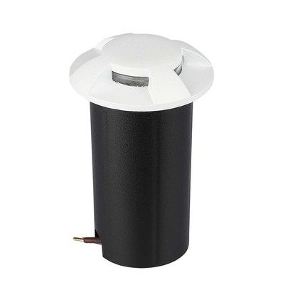 1W LED nedgravningsspot / trappelys, 12V - IP67, 3000K, Ø60mm, sort, hull: Ø4,3cm