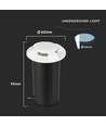 1W LED grondspot / trapverlichting, 12V - IP67, 3000K, Ø60mm, zwart, gat: Ø4,3cm