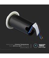 1W LED nedgravningsspot / trappelys, 12V - IP67, 3000K, Ø60mm, sort, hull: Ø4,3cm