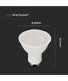 4,5W GU10 Spotlicht - Glad Plastic, Samsung Chip, 6500K, 110D