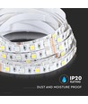 5m 11W/m LED strip - 12V, IP20, 60 LED per meter, 4000K, SMD 5050