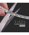 10m 8W/m stænktæt LED strip - 24V, IP65, 120 LED pr. meter, 3000K, inkl. DC stik