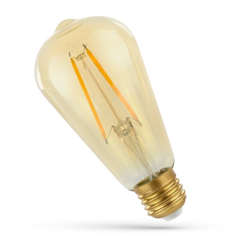 Ampoule LED E27 5W - ST58, filament, verre ambré, extra chaud