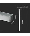 Réglette LED 120cm 40W, argent, Samsung - UGR19, 1-10V dimmable