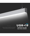 120cm 40W LED skena, silver, Samsung chip - UGR19, 1-10V dimbar, 5 års garanti, kan sammankopplas