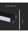 40W LED lineair pendelarmatuur, zwart - Samsung LED chip, 4000K, 120cm, 5 jaar garantie