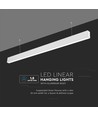 120cm 40W LED lineært armatur med Samsung chip - Hvid, 120° spredning, inkl. 1,5m wireophæng