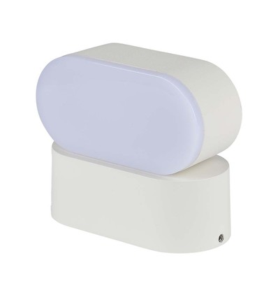 Applique murale ovale 6W - IP65, blanc, orientable, source lumineuse incluse