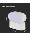 Applique murale ovale 6W - IP65, blanc, orientable, source lumineuse incluse