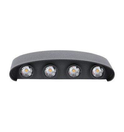 7W LED wandlamp, zwart - IP65, 3000K, dubbele lichtstraal, buiten