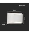 10W LED wandlamp met up/down licht - Bridgelux chip, IP54, wit, 4000K