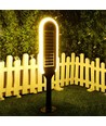 5W LED havelampe med solcelle og sensor - IP65, 70cm højde, spyd/fod, 4000K, sort/hvid, 360 grader lysudbytte