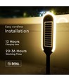 5W LED trädgårdslampa med solcell och sensor - IP65, 70cm höjd, spett/fot, 4000K, svart/vit, 360 grader ljusspridning