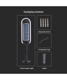 5W LED havelampe med solcelle og sensor - IP65, 70cm højde, spyd/fod, 4000K, sort/hvid, 360 grader lysudbytte