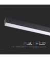 120cm 40W LED lysskinne med Samsung chip - 3400lm, dæmpbar, sølv/sort aluminium, 3000K