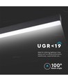 120cm 40W LED lysskinne med Samsung chip - 3400lm, dæmpbar, sølv/sort aluminium, 3000K