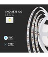 10m 8W/m LED strip, 6500K - 24V, IP20, 120 LED per meter, 750lm/m